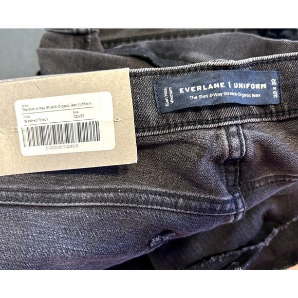 Everlane The Slim 4-Way Stretch Organic Jean in Washed Black 32x32 NWT - Picture 4 of 6